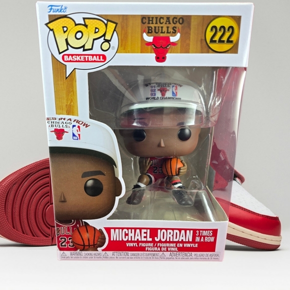Funko Pop! Michael Jordan 3 Times In A Row Funko #222 (Nib) With Pop Protector - Picture 1 of 7